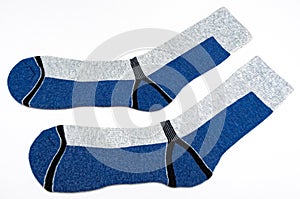 Gray-blue socks on a white background