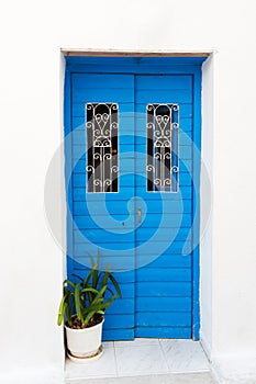 Blue Greek door