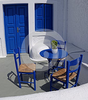 Blue Greek veranda