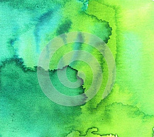 Blue and green abstract colorful watercolor background.