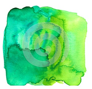 Blue and green abstract colorful watercolor background.