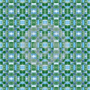 Blue and green abstract patchwork pattern. photo