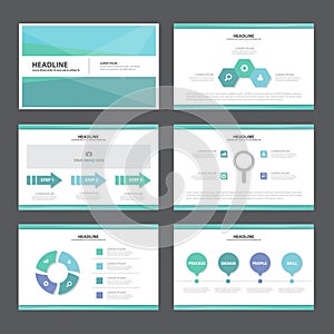 Blue and green Abstract presentation template Infographic elements flat design set for brochure flyer leaflet marketing