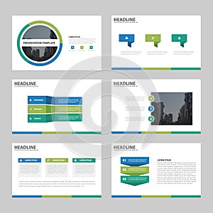 Blue Green Abstract presentation templates, Infographic elements