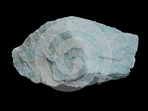 Blue-green amazonite K-feldspar mineral