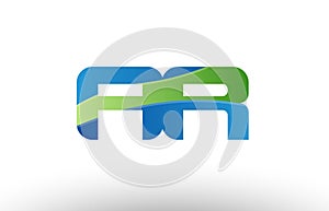 blue green ar a r alphabet letter logo combination icon design