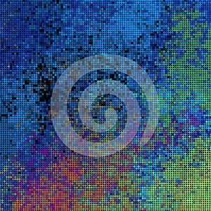 Blue green background made of dots. Colorful digital painting. For backgrounds, web pages, digital media.