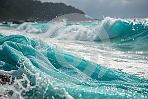 Blue green blur gradient with grainy texture