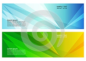 Blue and green color geometric abstract background with copy space, Vector illustration for banner of your business