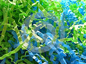 Modrý a zelený konfety 
