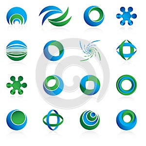 Blue and Green Design Elements