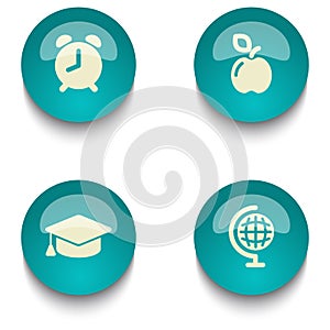 Blue green education web button set