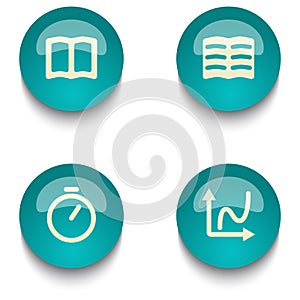 Blue green education web button set