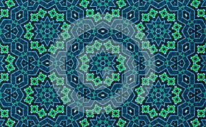 Blue and green floral pattern photo