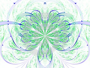 Blue and green fractal flower