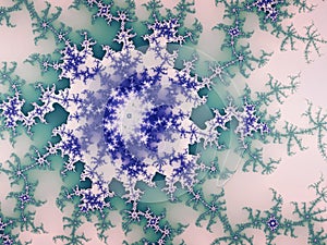 Blue and green fractal swirls