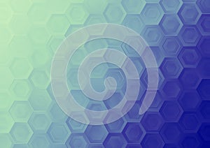 Blue and Green Gradient Hexagon Pattern Background Design