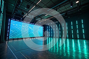 Blue green gradient studio room abstract background