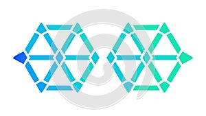 Blue & Green Hexagonal Cubes, Abstract Geometric Pattern, vector design Generative AI