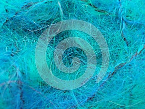 Blue and green mohair yarn photo