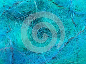 Blue and green mohair yarn