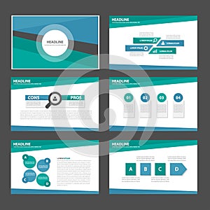 Blue and green multipurpose infographic presentation Brochure flyer leaflet website template flat design