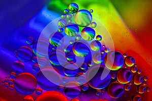 Oil drops macro colourful background