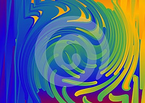 Blue Green and Orange Twirl Graffiti Background Design