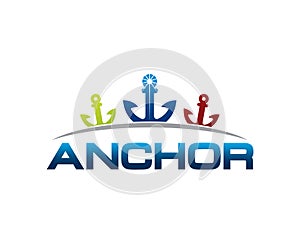 blue green orbit anchor company logo