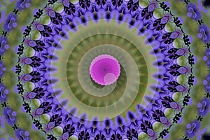 Blue with green oriental pattern