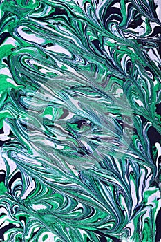 Blue Green Paint Swirls