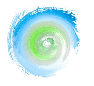 Blue Green Painted Swirl Eco Concept Symbol