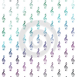 Blue Green Purple Clef Note Faux Foil Metallic Musical Symbol Music