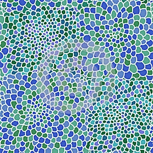 Blue and green random scallop texture tiles.