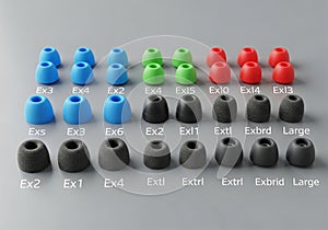 Blue, green, and red tips are made of silicone, while gray a