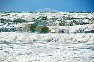 blue green stormy sea