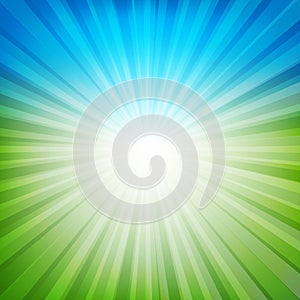 Blue And Green Sunburst Background