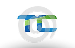 blue green tc t c alphabet letter logo combination icon design