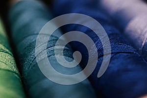 blue and green threads background