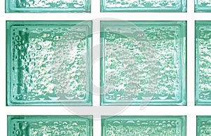 Blue green tone colors light transparent square mirror glass block cube and window panel