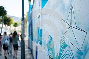 Graffiti of a paper boat