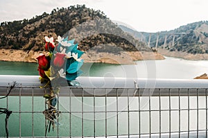 Blue-green water reservoir of Contreras, Spain photo