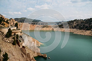 Blue-green water reservoir of Contreras, Spain photo
