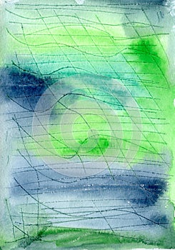 Blue green watercolor background photo