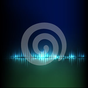 Blue-green wave abstract equalizer