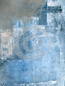 Blue and Grey Abstract Art Painting