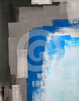 Blue and Grey Abstract Art Painting