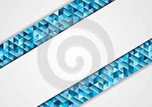 Blue grey abstract tech low poly corporate background