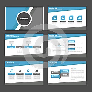 Blue and grey multipurpose infographic presentation Brochure flyer leaflet website template flat design