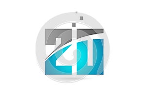 blue grey number 20 for logo icon design